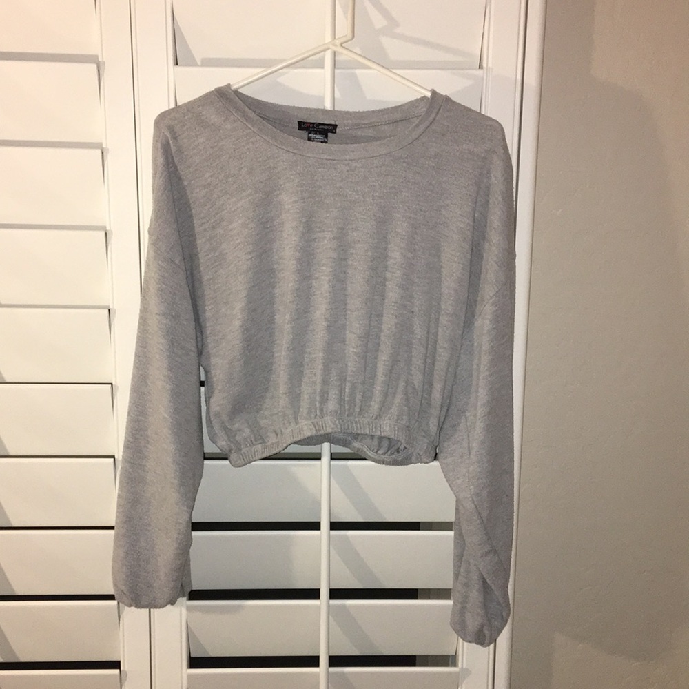 CROP GRAY LONG SLEEVE